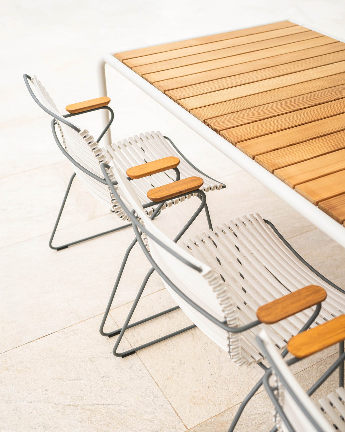 Click Dining Chair (With Armrest) - Muted White