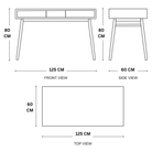 125cm x 60cm x 80cm