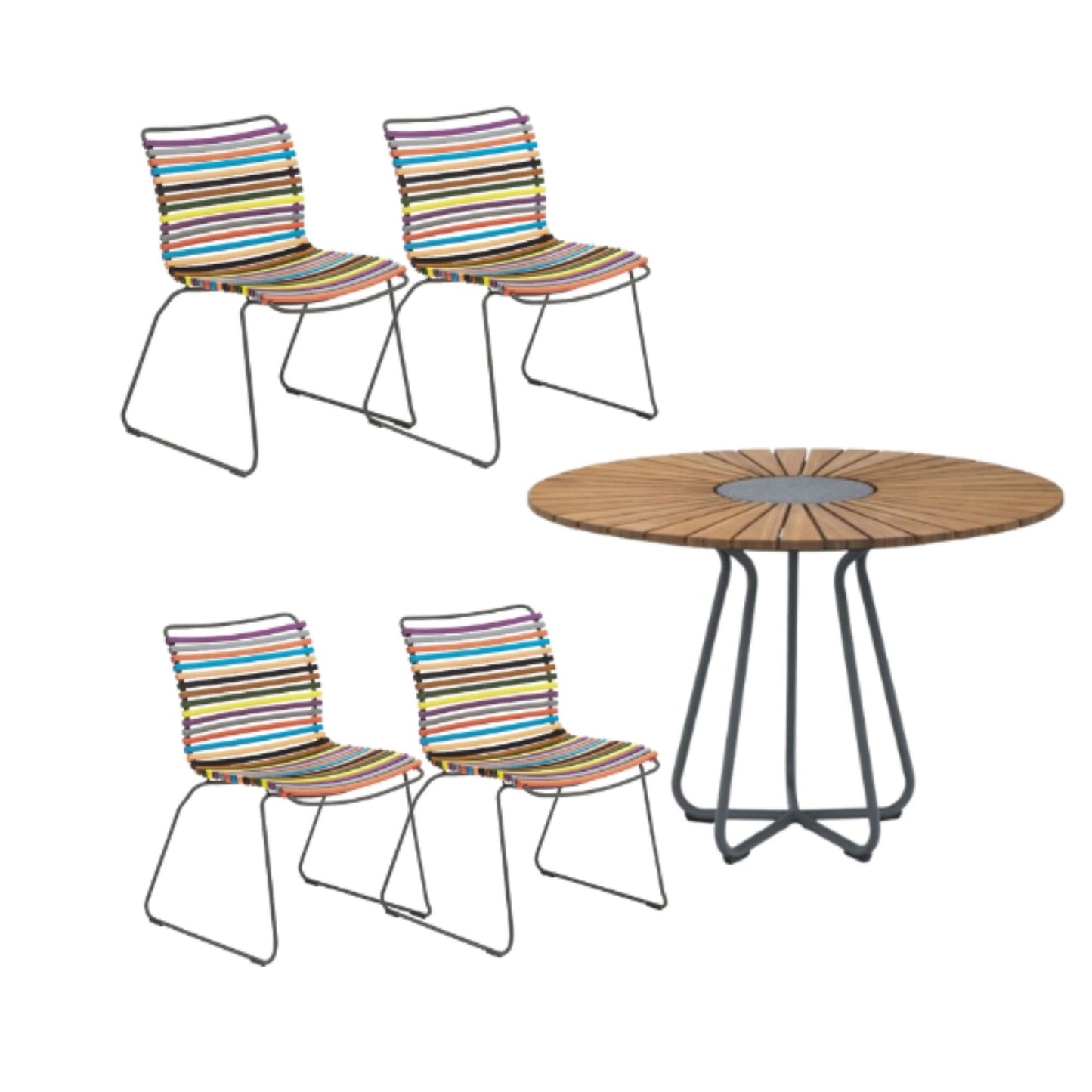 4 Seater Click & Circle Outdoor Dining Set - Dynamic Multi