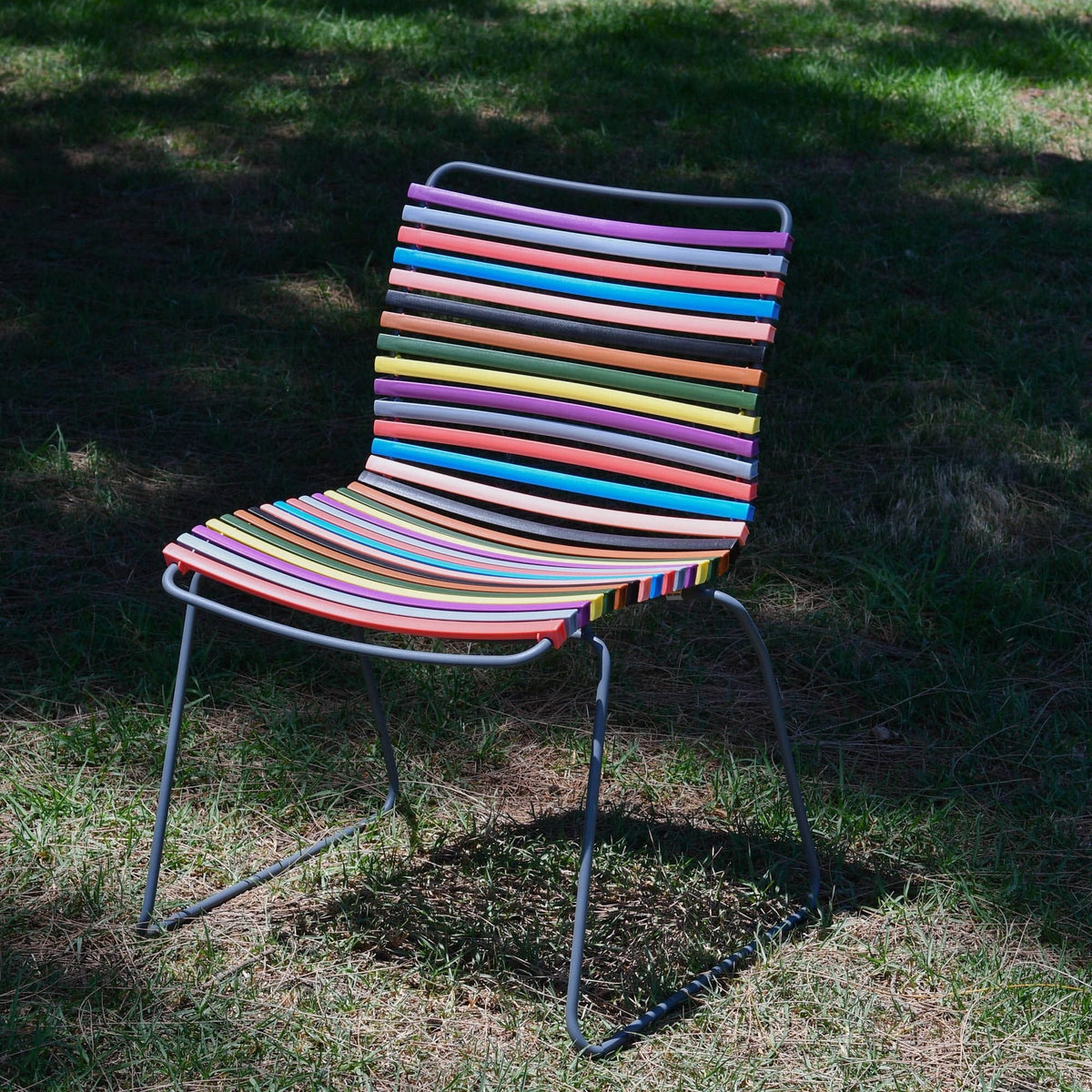 Colorful circle set chair on grass