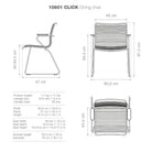 CLICK Dining chair with arms - dimensions and specifications