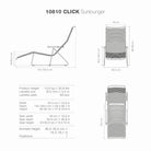 10810 CLICK Sunlounger diagram with dimensions