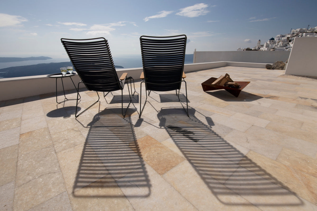CLICK Lounge black chairs on HOUE 1976 terrace