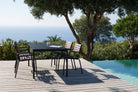 Black outdoor dining set with four chairs