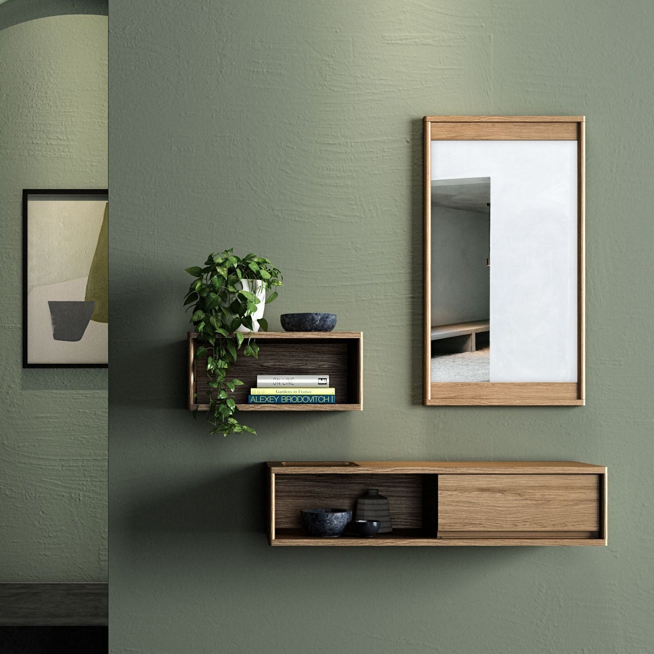 Circa Floating Cabinet Module 3  - European Oak