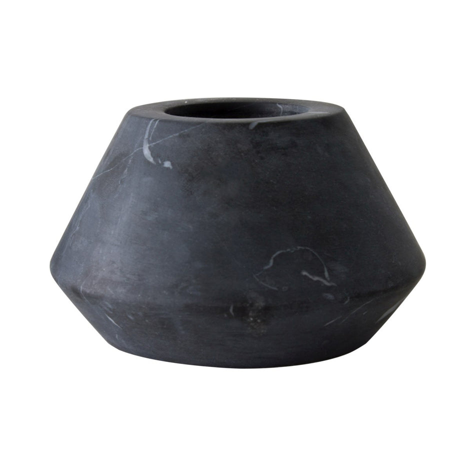 Elementer Trap Marble Tealight Holder - Black