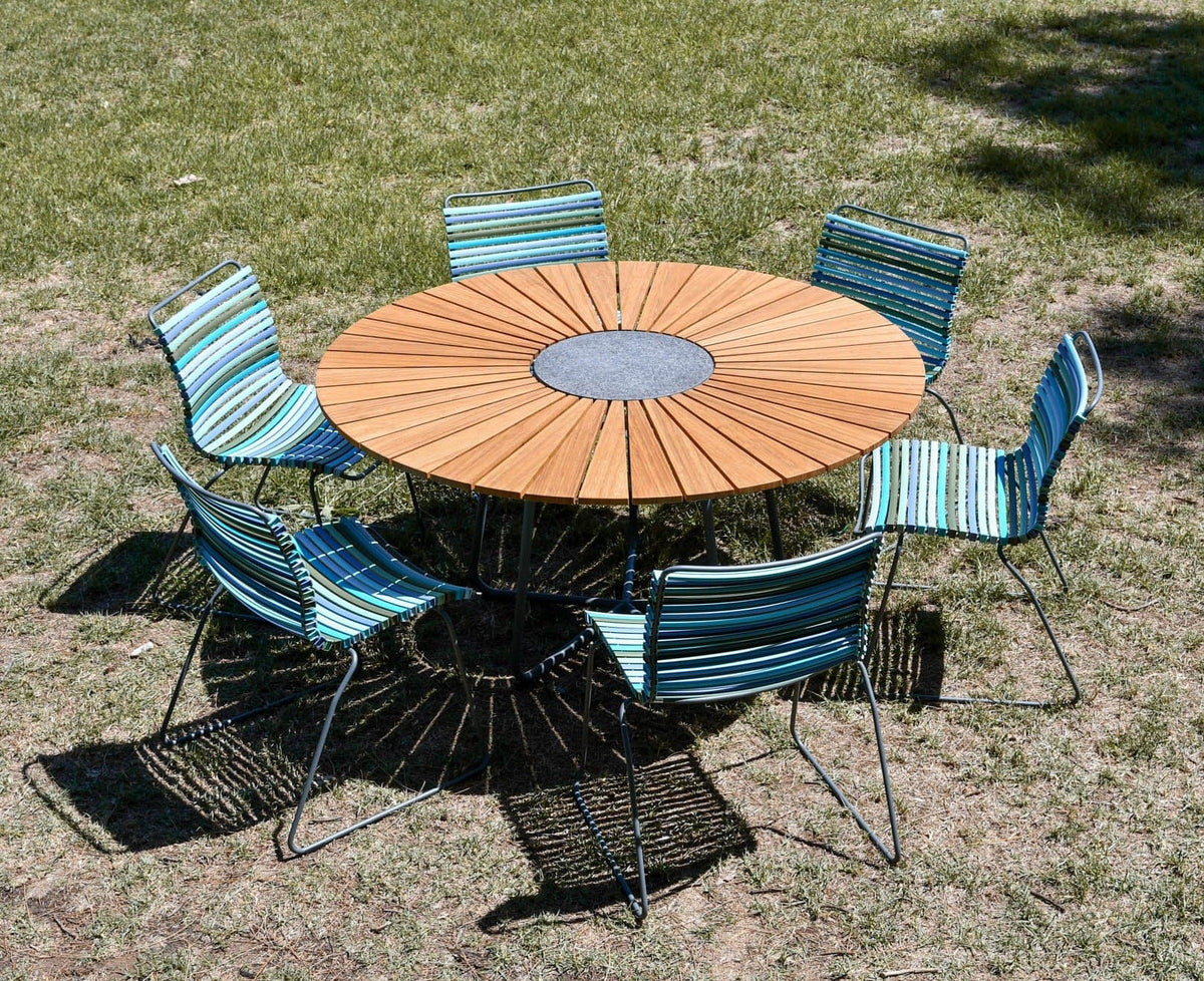 Outdoor dining set on grass