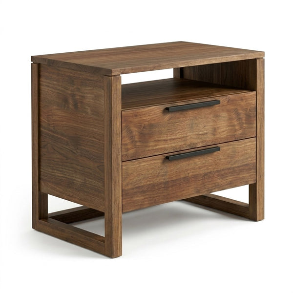 Larik 2 Drawer Bedside with Power Outlet - FSC Recycled Teak