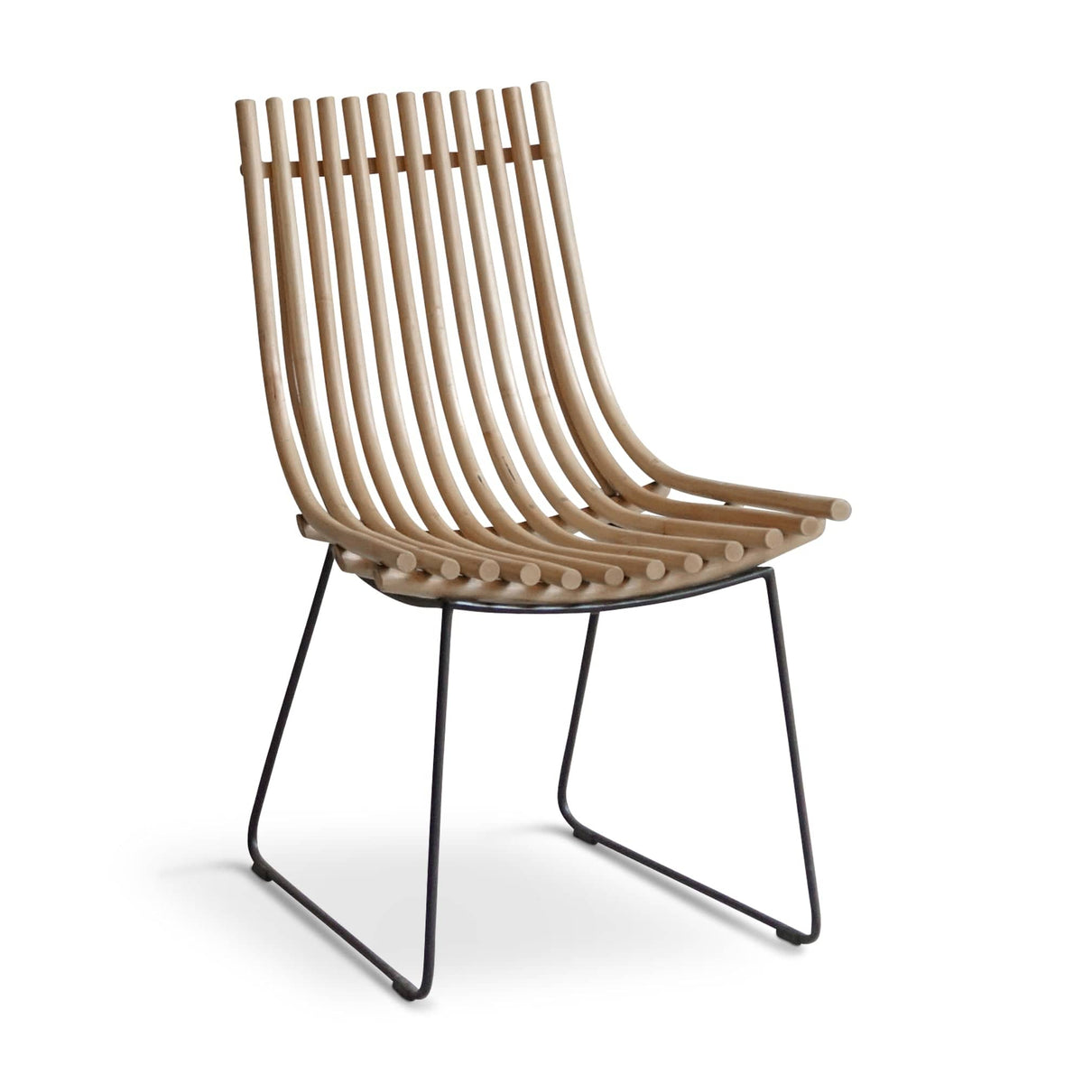 ELE104 Chair - Modern wooden chair with black legs