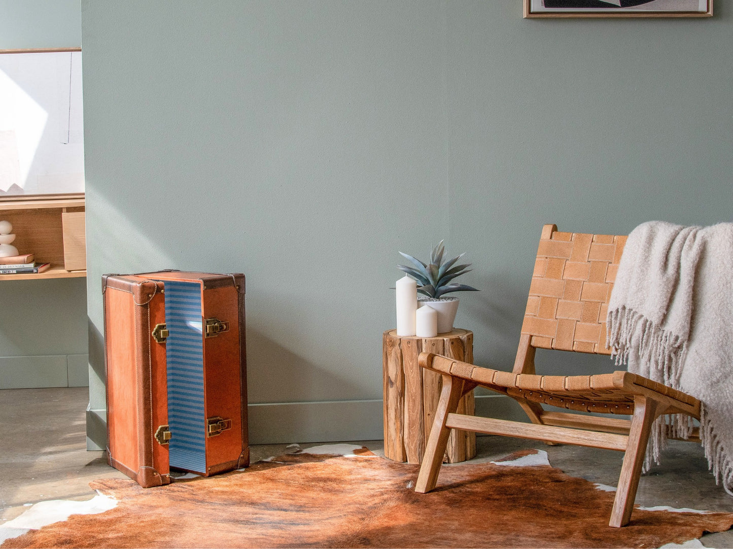 Retro Suitcase Storage Trunk - Brown