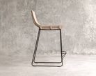 ELE108_5_2 Wooden Bar Stool with Black Metal Frame