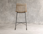 Modern bamboo bar stool with black legs