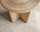 Rattan side table with circular top