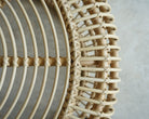 Close-up of woven rattan furniture detail