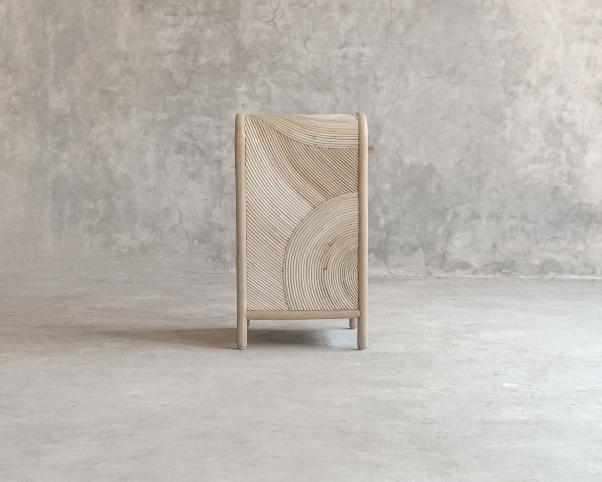 Woven wood cabinet