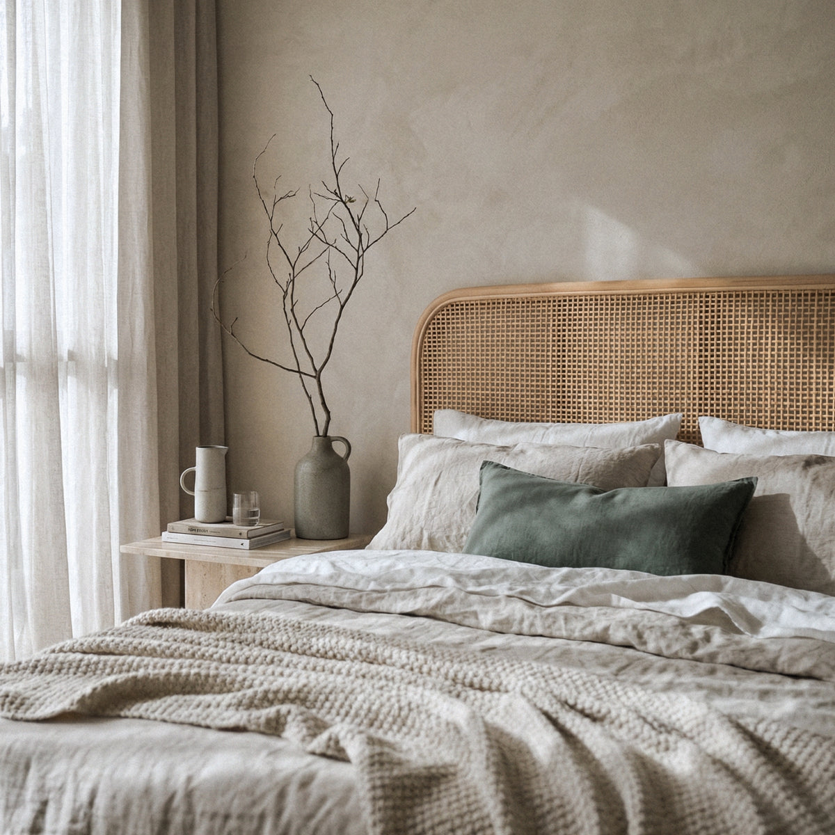 Mirage King Headboard in a bedroom setting.