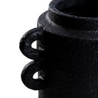ELE133 black textured vase with handles