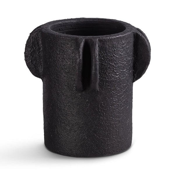 Black textured vase ELE134
