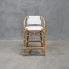 ELE153-1 Bamboo Bar Stool with White Seat