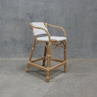 White rattan bar stool
