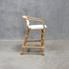 ELE153-3 Rattan Bar Stool with White Cushion