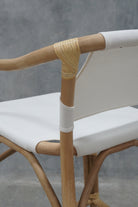 ELE153-6 White Leather and Wood Chair