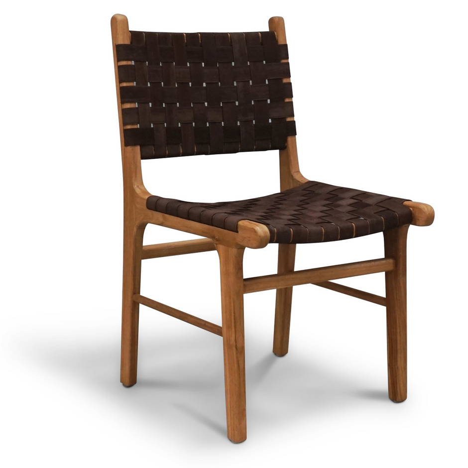 Strap Dining Chair Dark Brown