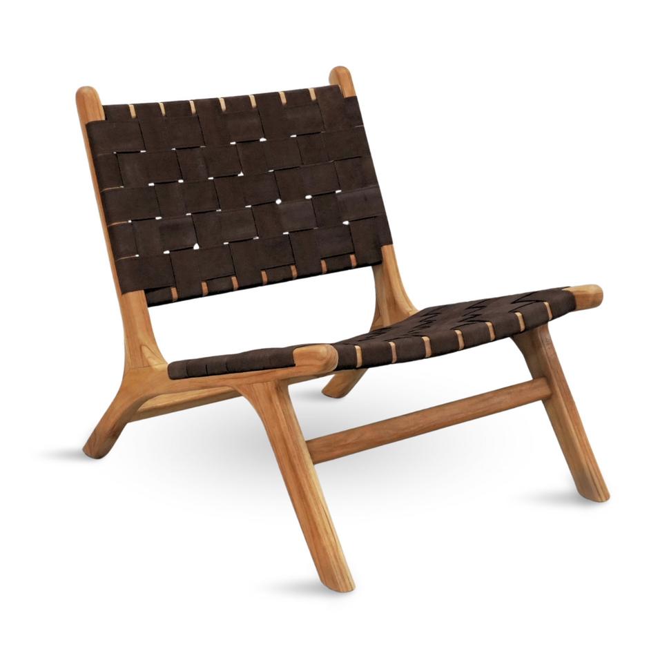 Strap Lounge Chair Dark Brown