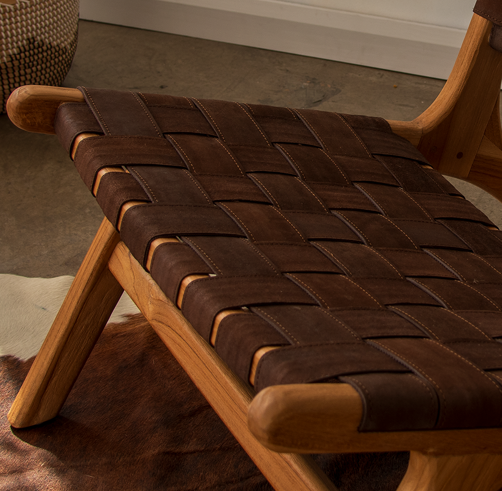 Strap Lounge Chair Dark Brown