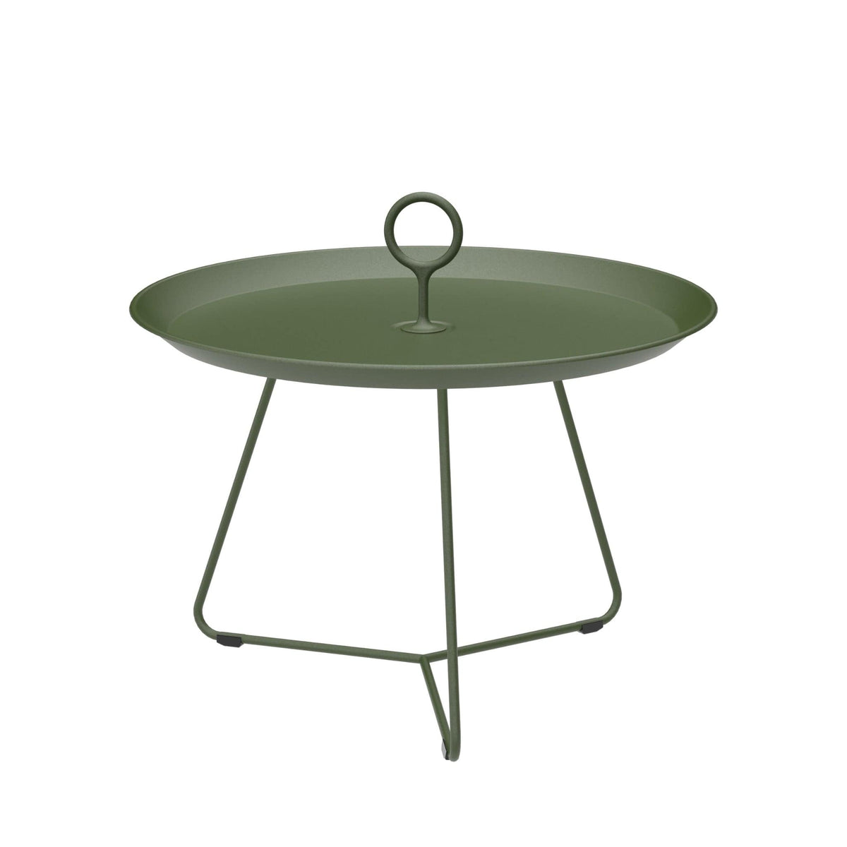 Olive green metal eyelet tray table