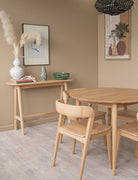 Interior design with wooden table and chairs
