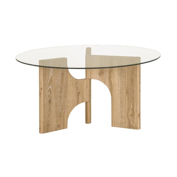 Floema Round Dining Table with Glass Top