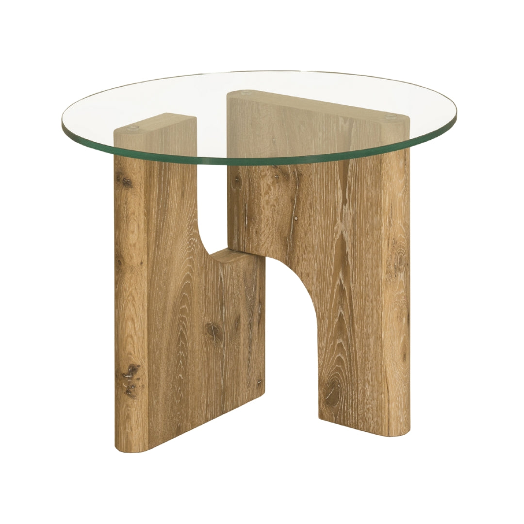 Floema End Table with glass top