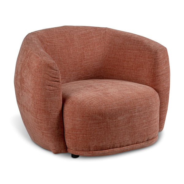 Coral-colored modern accent chair