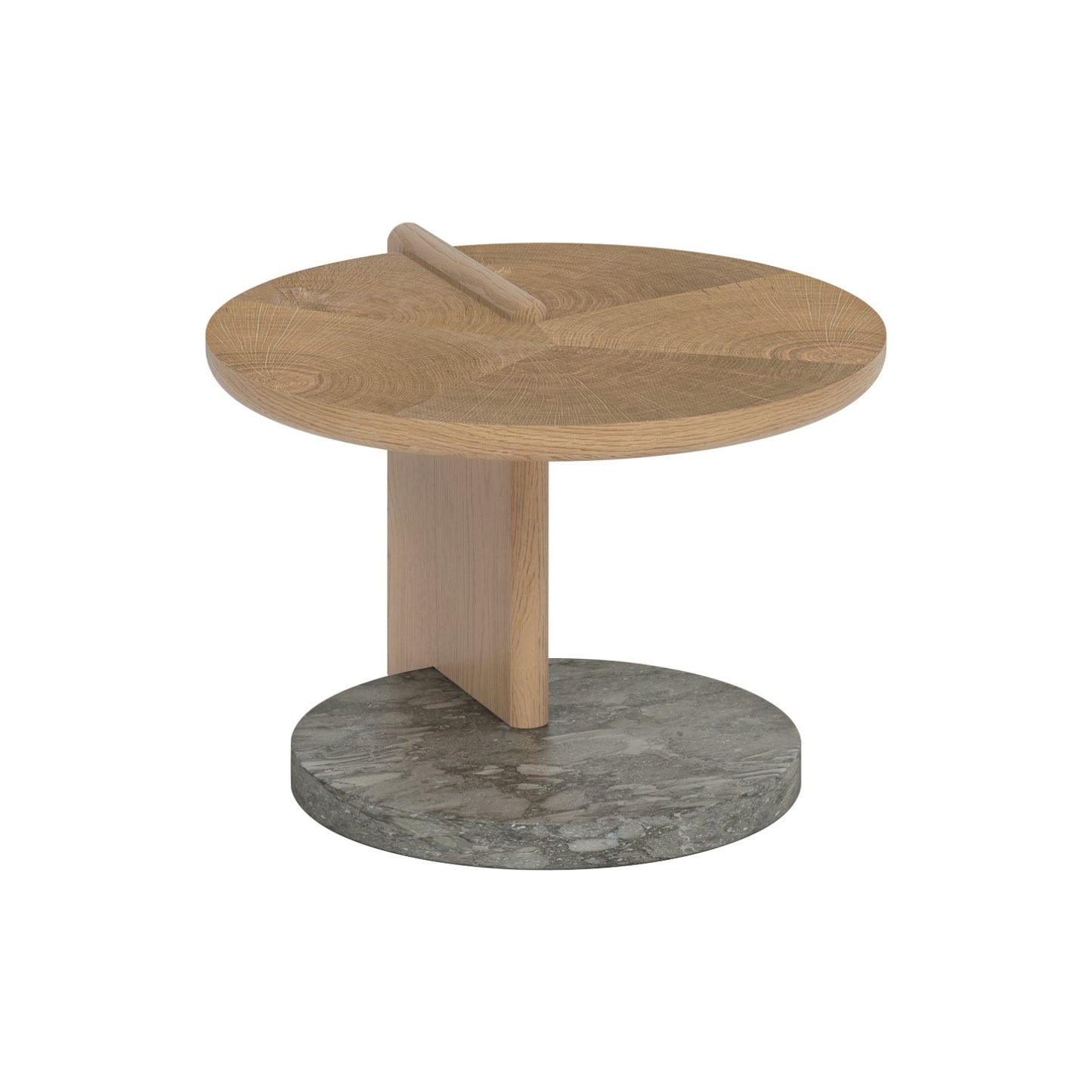 Leo Small Coffee Table - Oak End Grain - Grey Marble