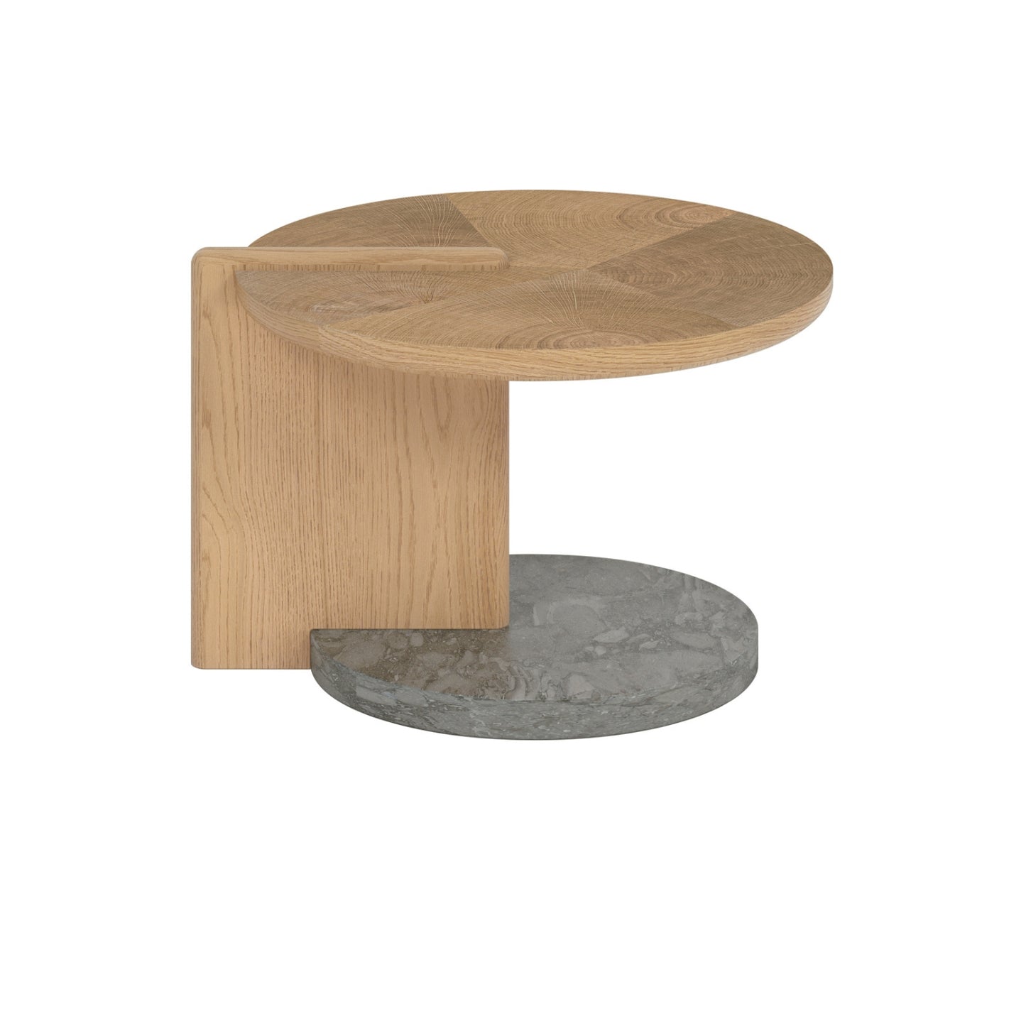 Leo Small Coffee Table - Oak End Grain - Grey Marble