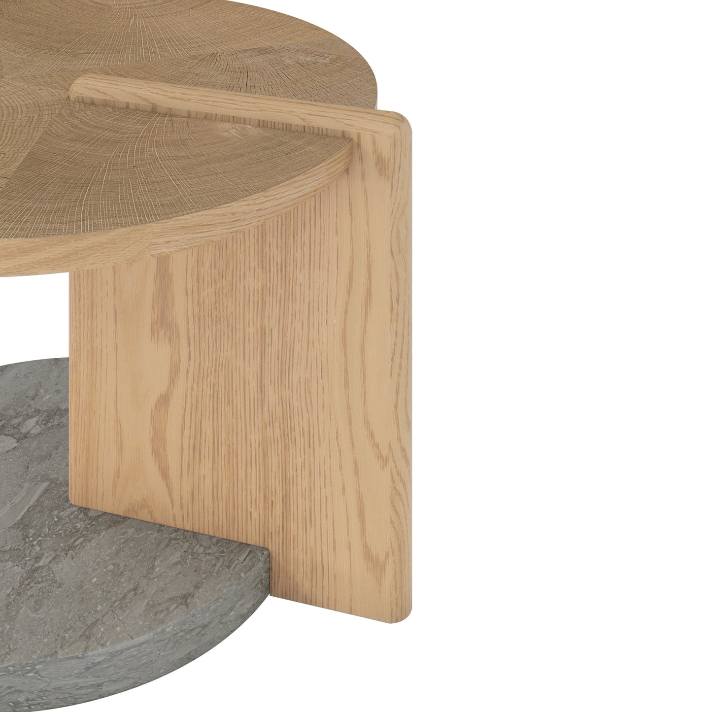 Leo Small Coffee Table - Oak End Grain - Grey Marble