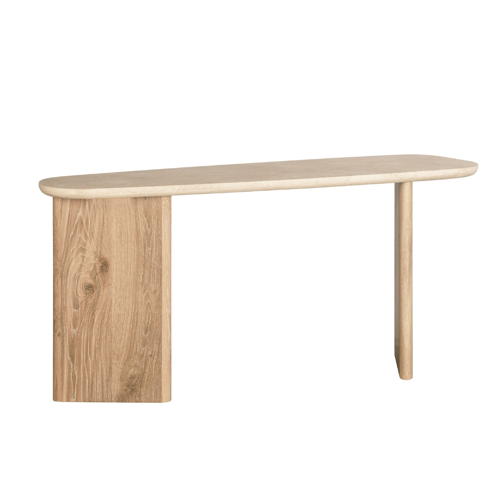 Montaro Console Table with Top Cream Marble - Natural