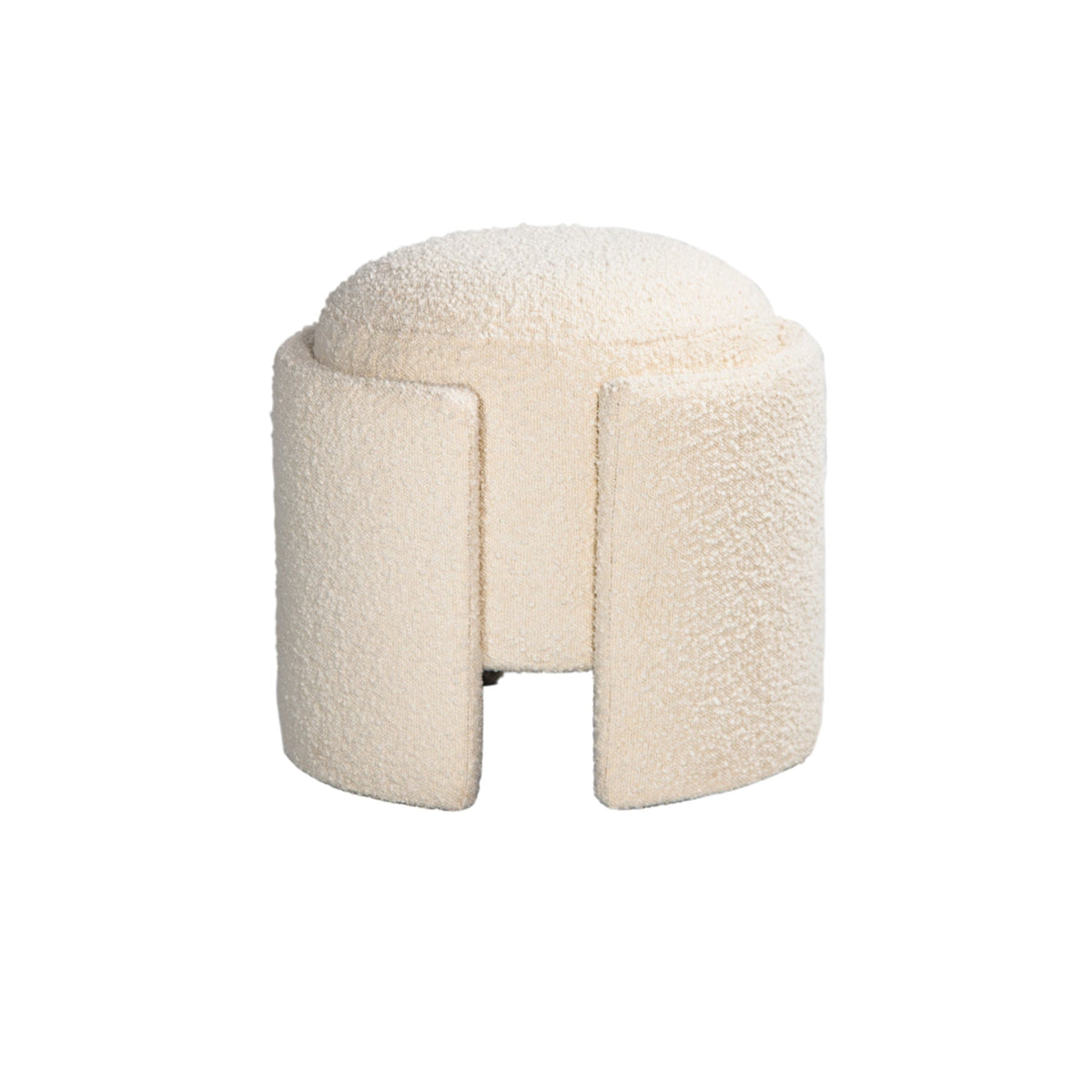 Cream Sherpa Ottoman