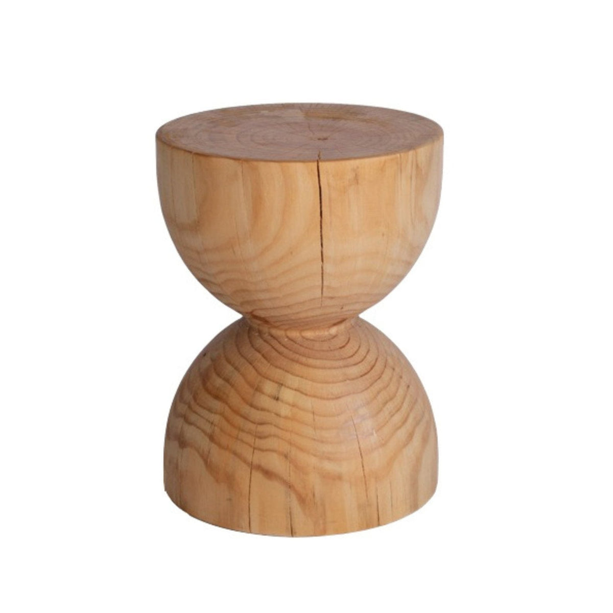 Wooden hourglass-shaped side table