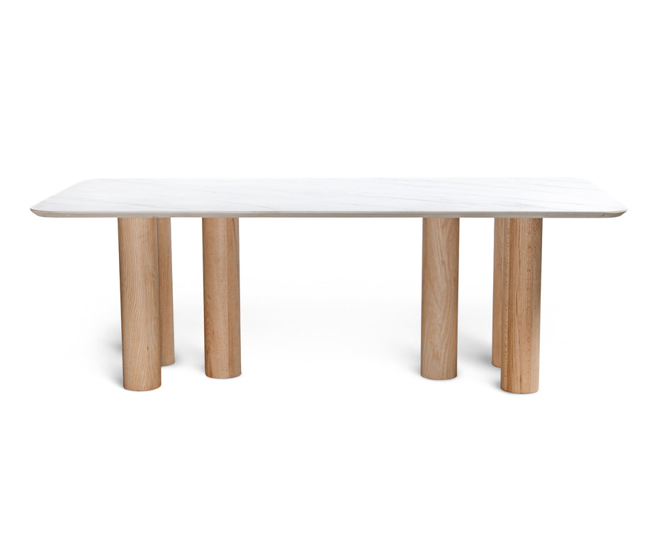 Modena Stone Dining Table - Oak Base