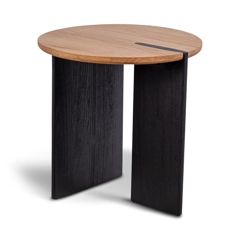 Cosmo Side Table - Oak Top and Black Base