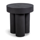 Black cylindrical side table