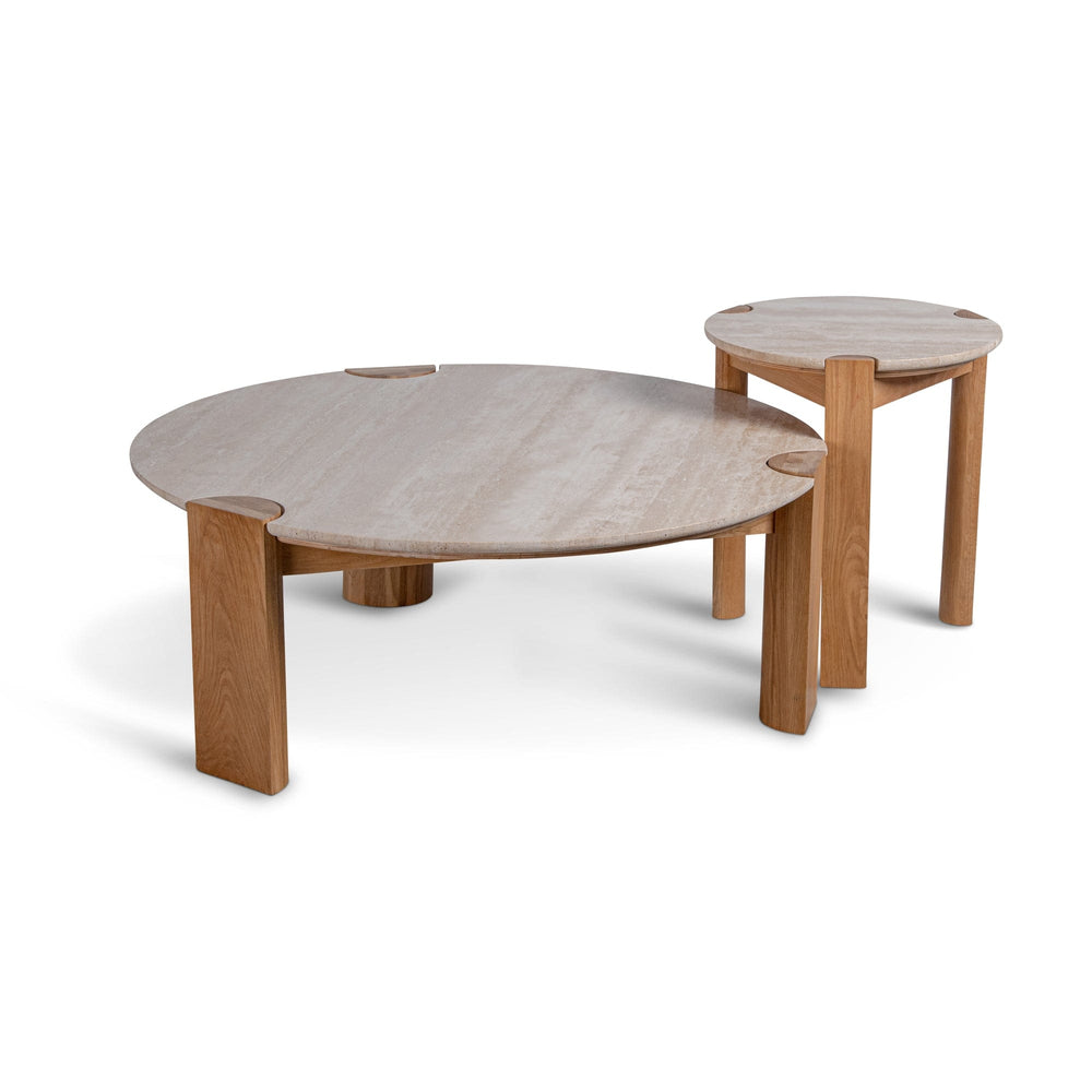 Wooden coffee table and side table set