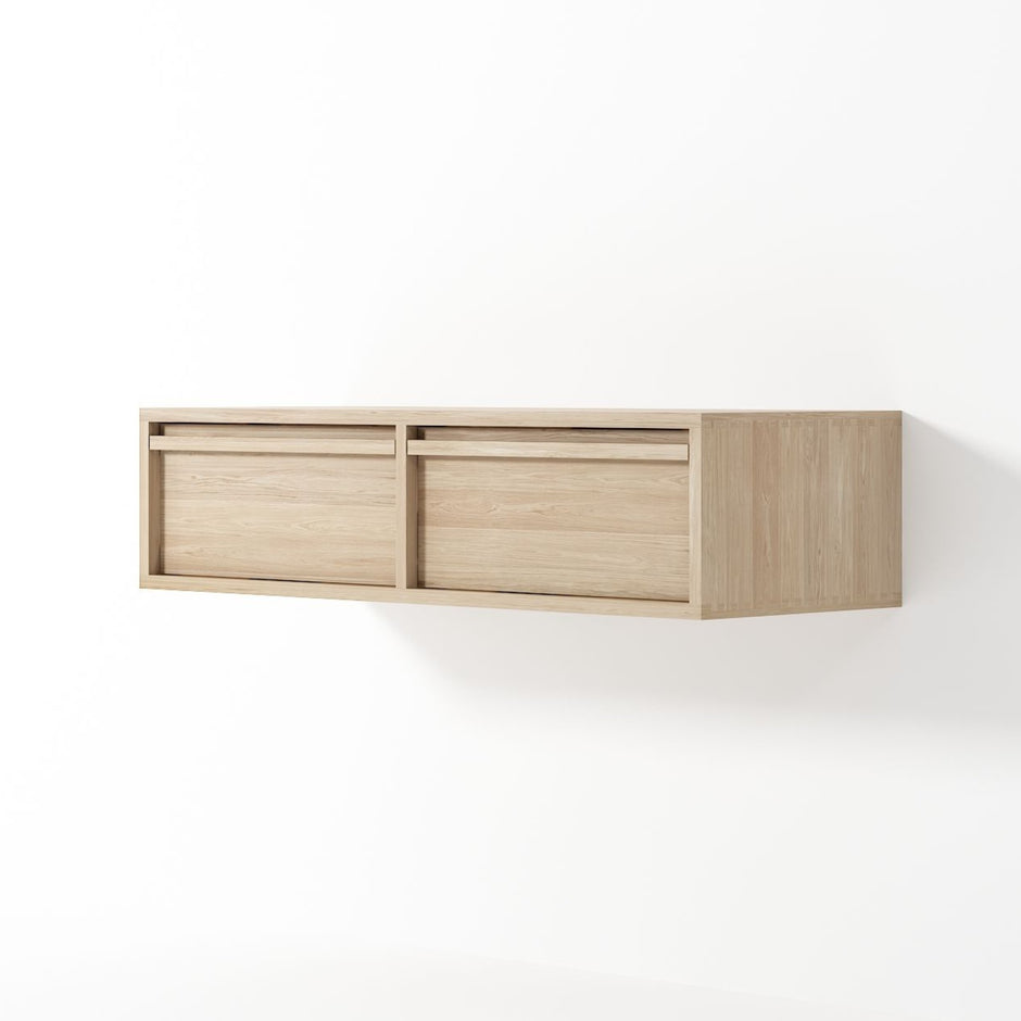 Aequilibris Floating Cabinet with 2 Drawers - European Oak