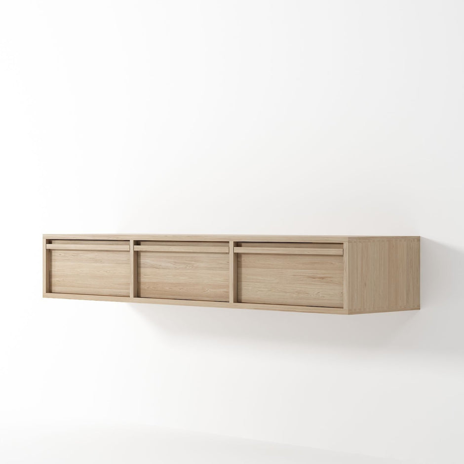 Aequilibris Floating Cabinet with 3 Drawers - European Oak