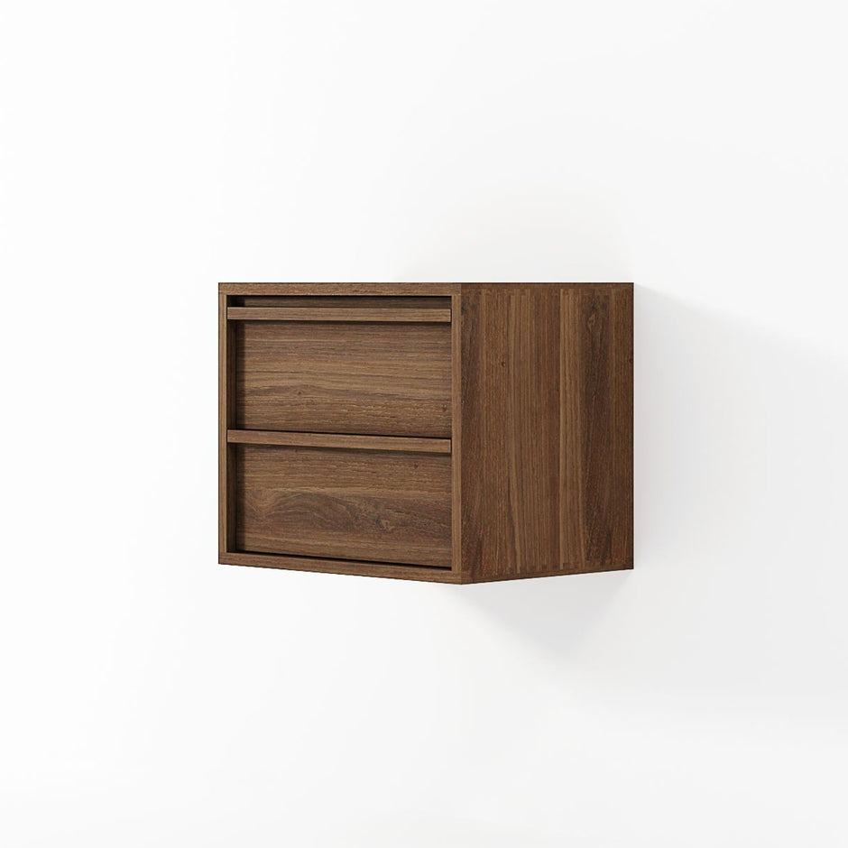 Aequilibris Floating Cabinet with 2 Vertical Drawers - FSC Teak