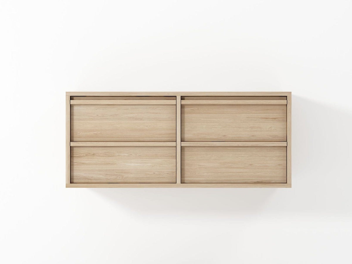 Light wood wall cabinet with four compartments