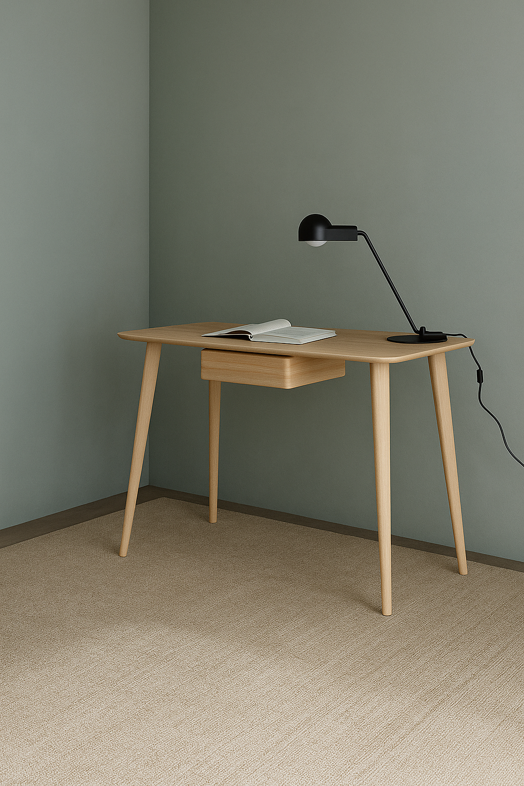 Domani Desk with Draw - European Oak