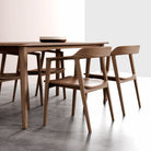 Wooden dining table and chairs